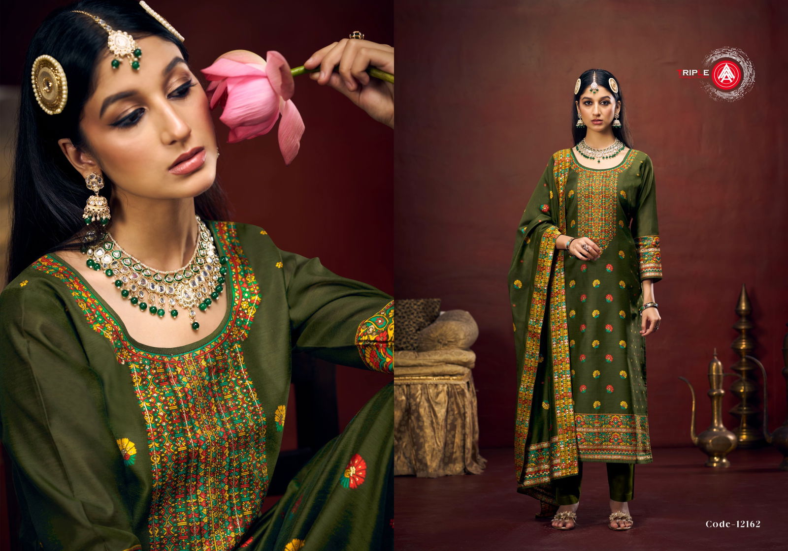 Anjuba By Triple Aaa Viscose Minakari Jacquard Dress Material Wholesale Price In Surat